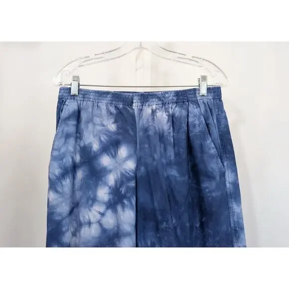 Vintage 90s Top Pants Set Blue Tie Dye Boho Misses Size S L - Picture 7 of 11